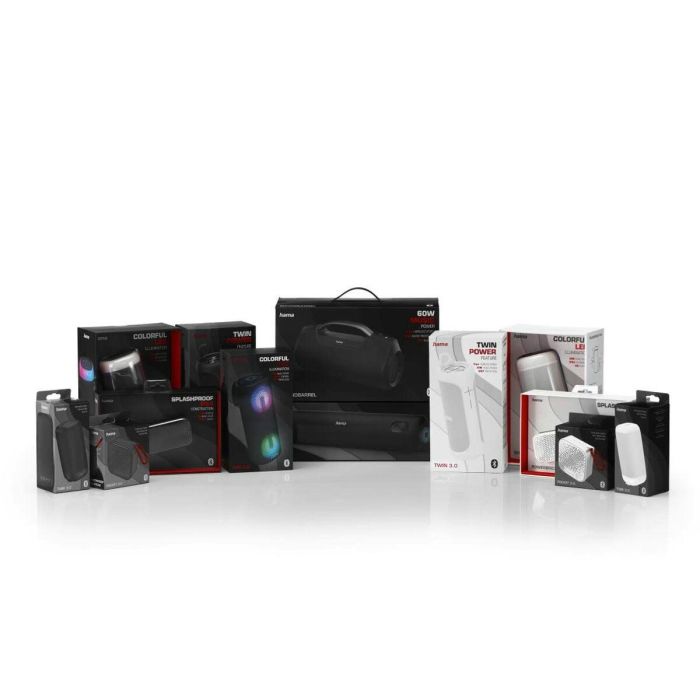 Hama Altavoz Soundbarrel Negro - Sonido Potente, Bluetooth 5.0, Resistente al Agua IPX6, Batería de 12h 2