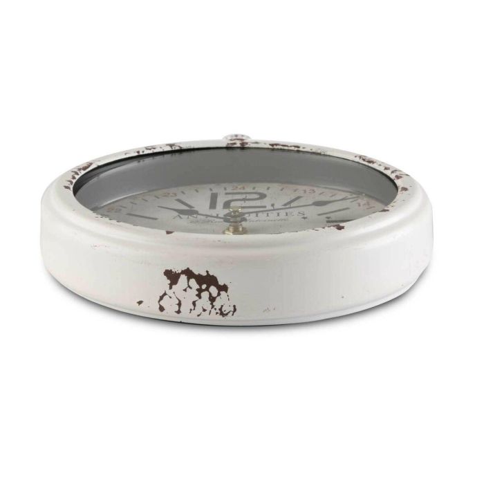 Reloj de Pared Versa Antiques Blanco Acero Vintage 4,5 x 28 x 22 cm 2 Reloj de Pared Versa Antiques Blanco Acero Vintage 4,5 x 28 x 22 cm 2