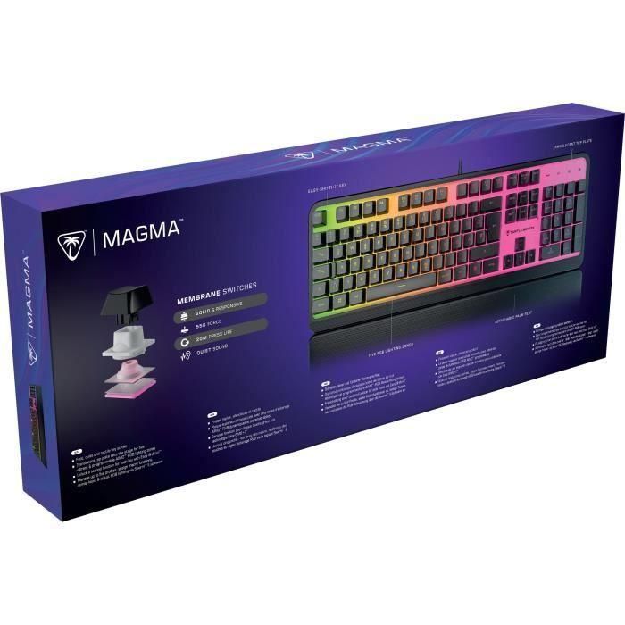 Teclado para juegos - Turtle Beach Magma - Membrana RGB - Negro, teclas silenciosas, AIMO RGB 4