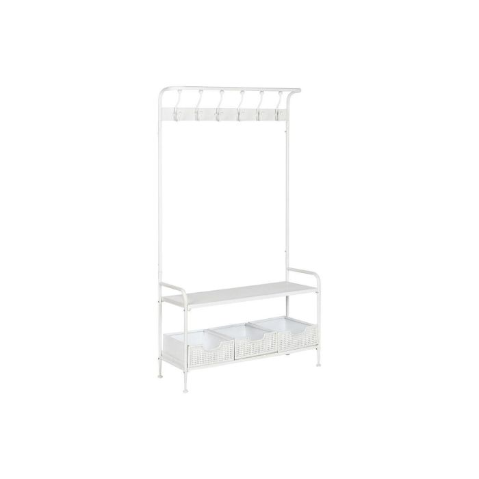 DKD Home Decor Recibidor Loft Metal Rejilla Blanco 36 x 186 x 110 cm