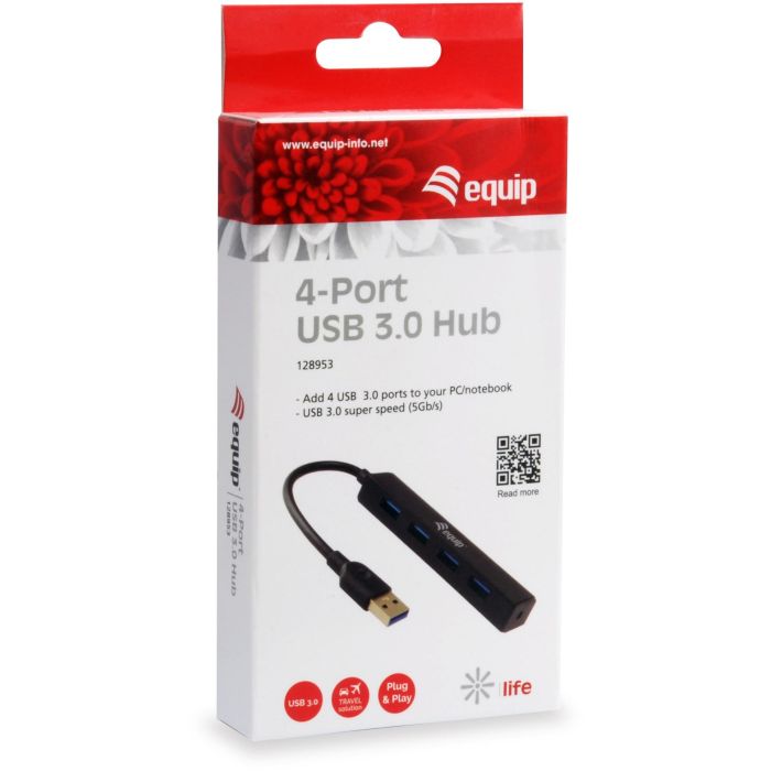 Equip Hub USB 3.0 4 Puertos 5 Gbps Negro 1 Equip Hub USB 3.0 4 Puertos 5 Gbps Negro 1