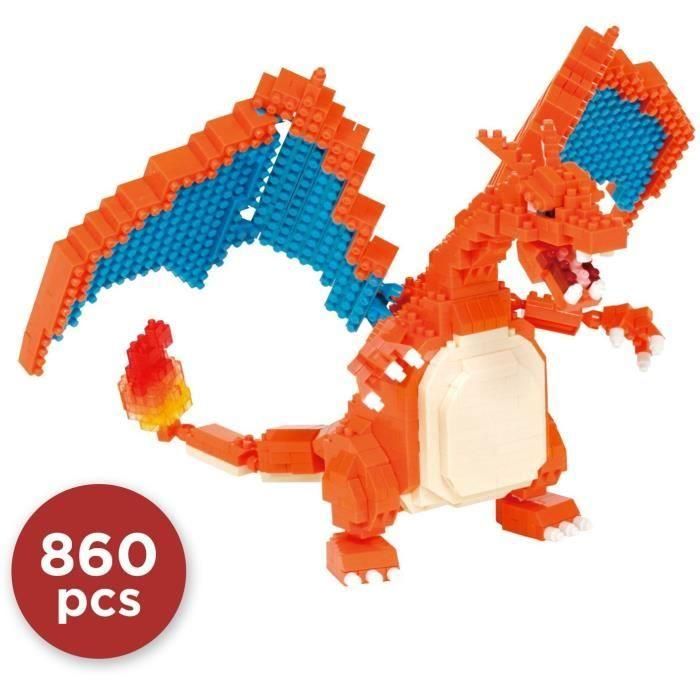 Figura Pokémon Charizard - BANDAI - Nanoblock - Figura Brick 860 piezas - Kit de construcción - NBPM80 1 Figura Pokémon Charizard - BANDAI - Nanoblock - Figura Brick 860 piezas - Kit de construcción - NBPM80 1