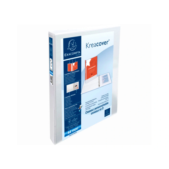 Exacompta Carpeta Canguro 4 Anillas 16 mm DIN A4+ Polipropileno Personalizable con 3 Bolsillos 1