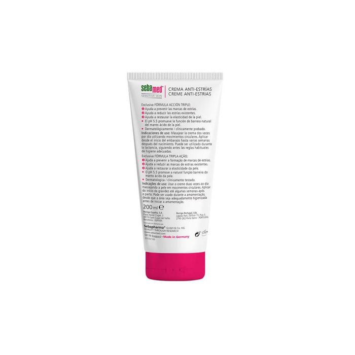 Sebamed Crema Anti-Estrías Piel Sensible para Mujer - Tratamiento y Cuidado Anticelulítico, 200 ml