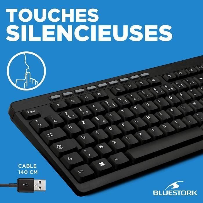 Paquete de teclado + mouse Bluestork 4