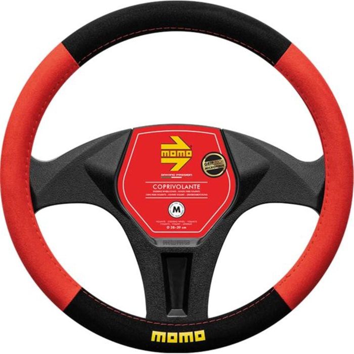 Momo MOMLSWC0EAMRB Funda Volante Easy Microfibra Rojo-Negro 38-39 cm Deportivo Universal Agarre Firme y Confort Momo MOMLSWC0EAMRB Funda Volante Easy Microfibra Rojo-Negro 38-39 cm Deportivo Universal Agarre Firme y Confort