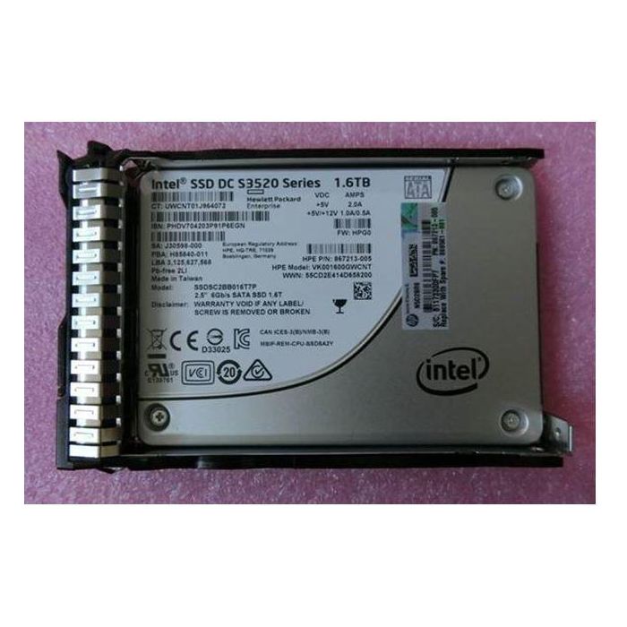 Hewlett Packard Enterprise 1.6TB, 2.5", SATA III, SFF, RI, SC 1