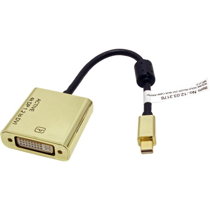 ROLINE GOLD 4K Mini DisplayPort-DVI Adapter Aktiv v1.2mini DP ST - DVI BU 1 ROLINE GOLD 4K Mini DisplayPort-DVI Adapter Aktiv v1.2mini DP ST - DVI BU 1