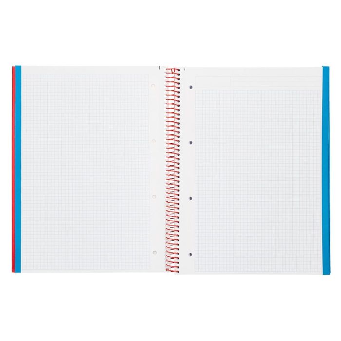 Cuaderno Espiral Liderpapel A4 Micro Jolly Tapa Forrada 140H 75 gr Cuadro 5 mm 5 Bandas 4 Taladros Color Rojo 5