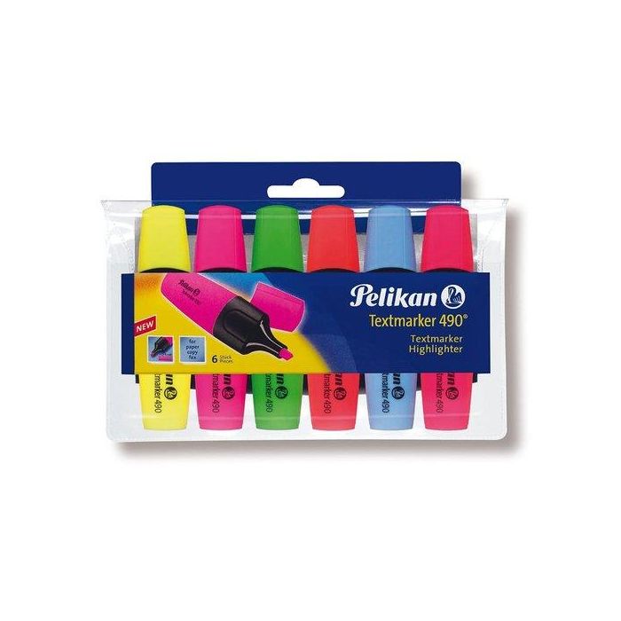 Marcador Fluor Pelikan Textmarker 490 Estuche De 6 Surtido