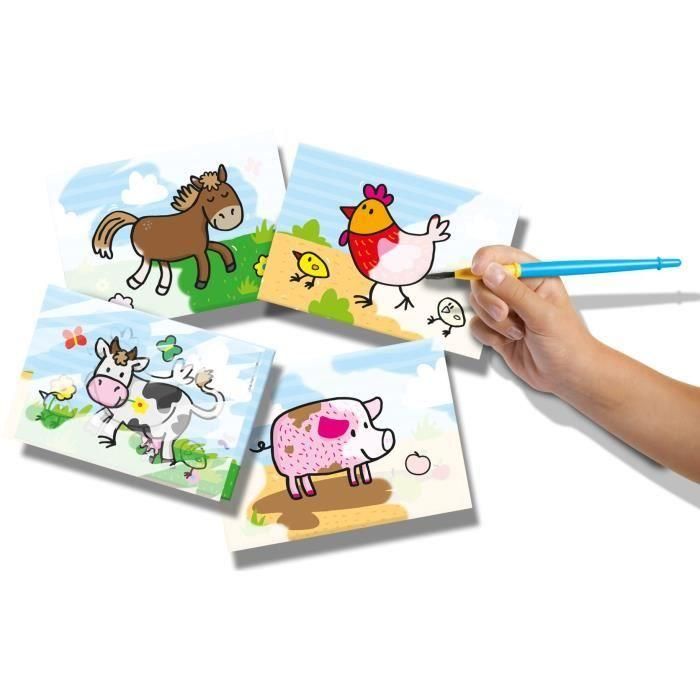 SES Creative 14455 - Kit de Colorear Mágico con Agua Reutilizable - Animales de Granja. Incluye Pincel 1