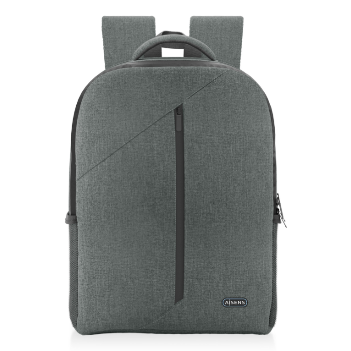 Aisens Mochila Premium Portátil 15.6 Pulgadas Gris, Acolchada para Protección Extra, Resistente y Duradera para Viaje y Trabajo