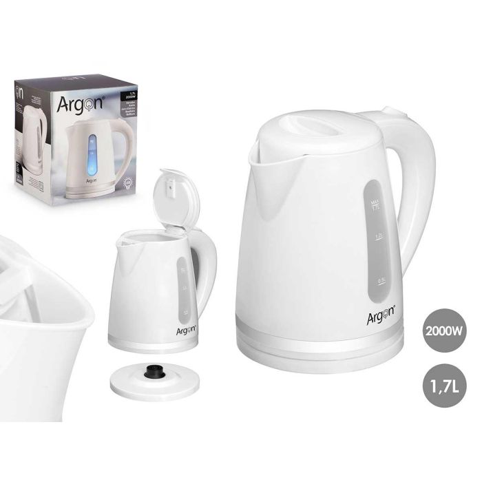 Argon Hervidor de Agua Blanco 2000W 1.7L 23x22x16 cm (12 Unidades) Argon Hervidor de Agua Blanco 2000W 1.7L 23x22x16 cm (12 Unidades)