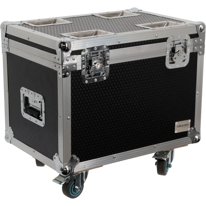 ALGAMLIGHT Flight Case para 2 Blinder 400 CW WWA con Ruedas y Compartimento para Accesorios 1
