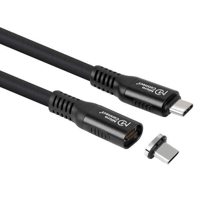 MicroConnect Cable USB-C a USB-C Magnético de Silicona Premium, 2m, 240W, 8K, 40Gbps, USB4