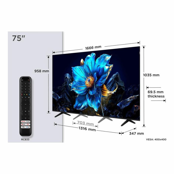 Smart TV TCL 75P7K 75" 4K Ultra HD HDR QLED 8 Smart TV TCL 75P7K 75" 4K Ultra HD HDR QLED 8
