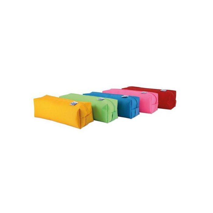 Oxford Estuche Portatodo Cuadrado Grande Poliéster Colores Surtidos - Amarillo, Verde Manzana, Turquesa, Fucsia, Rojo