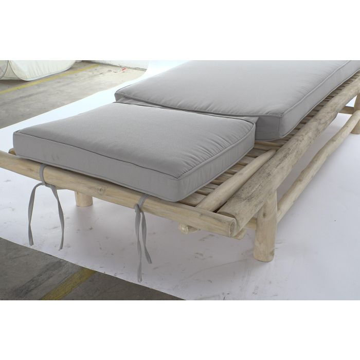 DKD Home Decor Tumbona Balines Natural Gris Teca y Poliester 209 x 36 x 86 cm 7