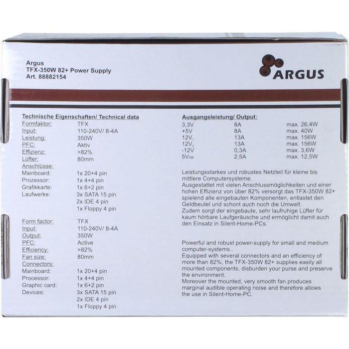 TFX 350W Inter-Tech Argus TFX-350W 82+ 3 TFX 350W Inter-Tech Argus TFX-350W 82+ 3