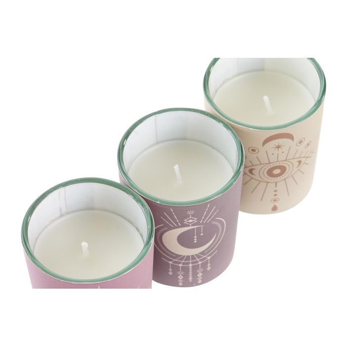 DKD Home Decor Vela Moderna Set de 3 con Perfume 5% de Cera y Cristal 5x8x16 cm en Tonos Amarillo, Rosa y Marrón (135g/ud) 3 DKD Home Decor Vela Moderna Set de 3 con Perfume 5% de Cera y Cristal 5x8x16 cm en Tonos Amarillo, Rosa y Marrón (135g/ud) 3