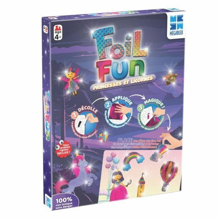 Megableu MEG3760046783479 Actividad Creativa Foil Fun: Princesas y Unicornios - Crear Obras sin Ensuciarse