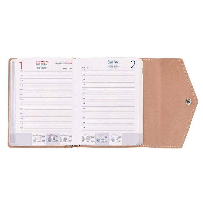 Agenda Encuadernada Liderpapel Psara A5 2025 Dia Pagina Color Rosa Nude Papel 70 gr 6