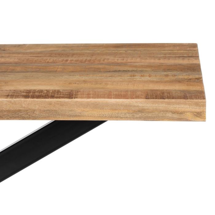 Mesa Comedor Natural-Negro Madera-Hierro 160 X 90 X 79 cm