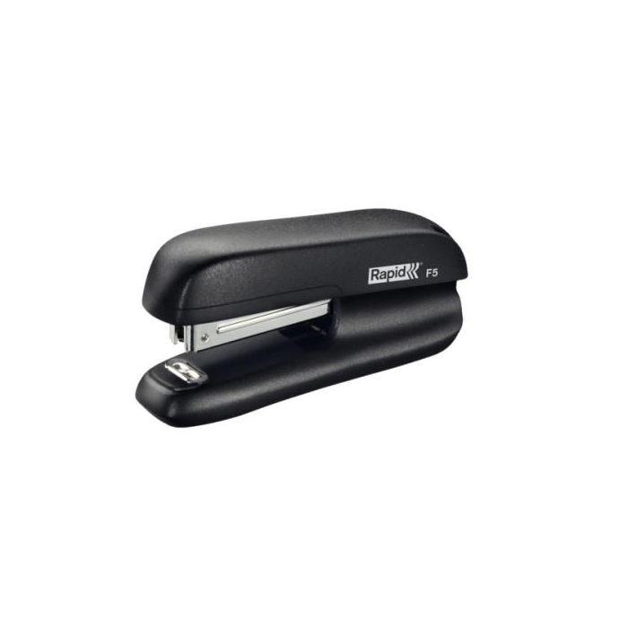 Rapid Grapadora F5 Mini de plástico, capacidad 10 hojas, usa grapas nº 10, ideal para oficina y escuela, color negro