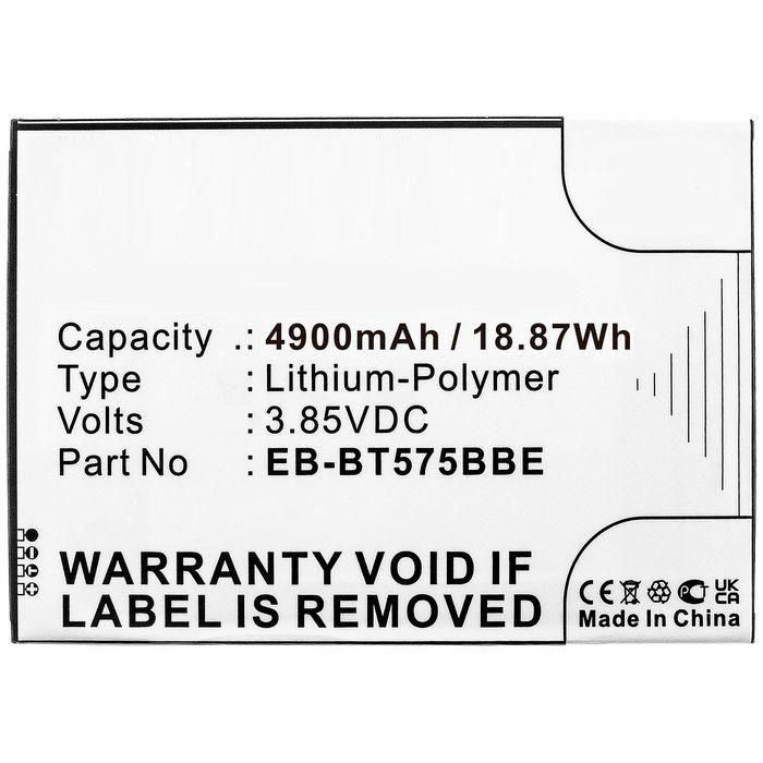 CoreParts Battery for Samsung Tablet 18.87Wh Li-Polymer 3.85V 4900mAh, Black for Galaxy Tab Active 3, Galaxy Tab Active 3 8.0, Galaxy Tab Active 3 8.0 2020, SM-T570, SM-T575, SM-T575N