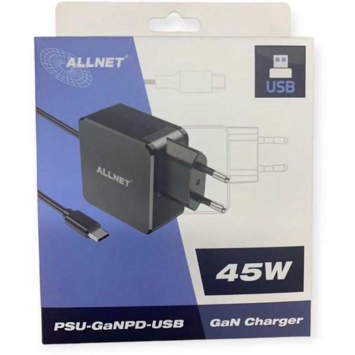 Z ALLNET Ersatznetzteil QC USB-C PD GaN Netzteil Power Supply45Watt 1x USB Typ-C mit 2m festem Kabel**EU PLUG** 2 Z ALLNET Ersatznetzteil QC USB-C PD GaN Netzteil Power Supply45Watt 1x USB Typ-C mit 2m festem Kabel**EU PLUG** 2