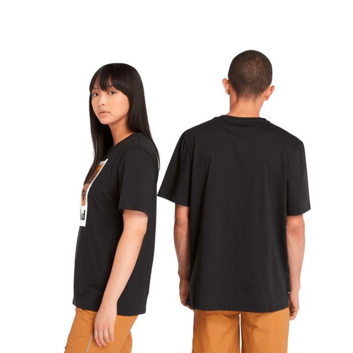 Camiseta de Manga Corta Hombre Timberland Stack Logo Colored Short Sleeve Negro S 2