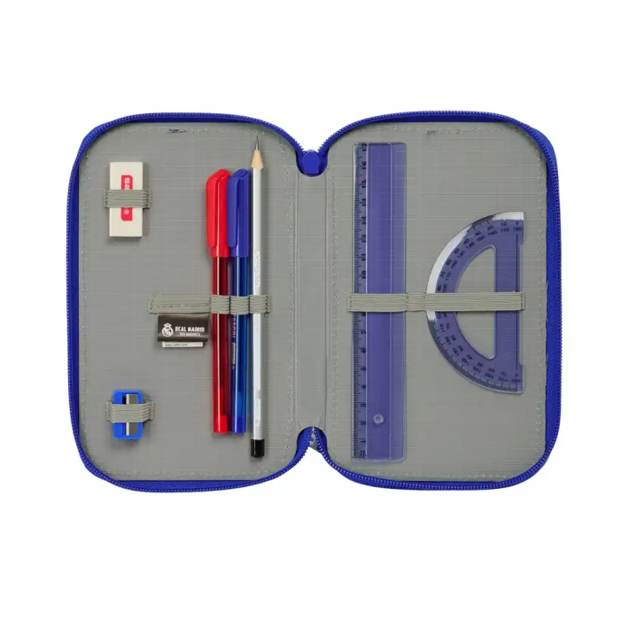Safta Plumier Escolar Triple Cremallera 37 Piezas Real Madrid 3 Equipación 2025/2026 195x125x55 mm 3
