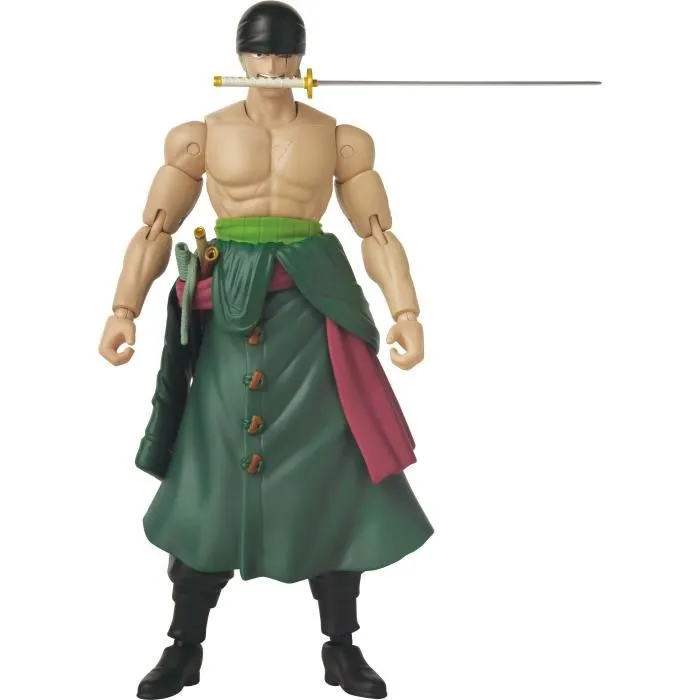 Bandai Figura Anime Heroes One Piece Zoro Style 3 espadas 17 cm con 16 puntos de articulación 5