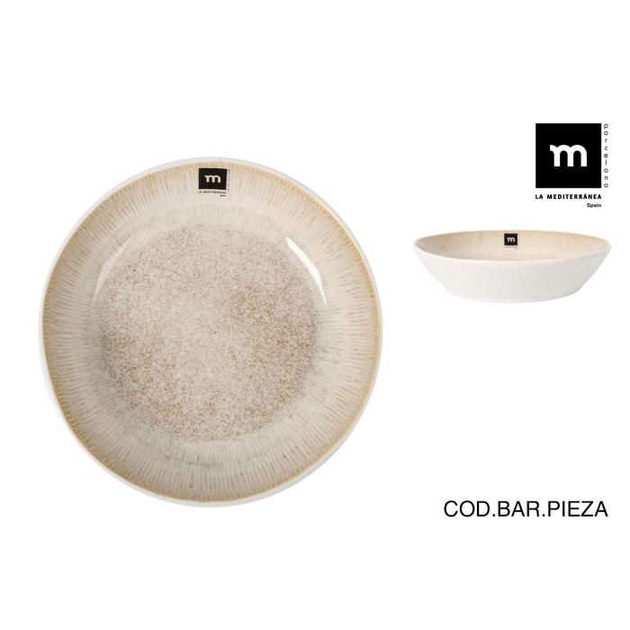 La Mediterranea Plato Hondo Calobra Crema 22 x 47 cm (18 Unidades)