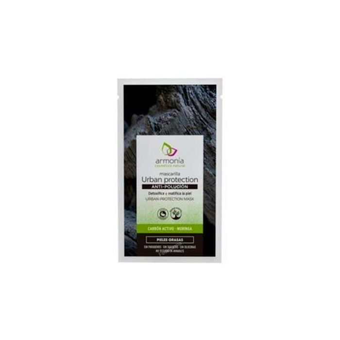 ARMONIA 12Sbrs. Mascarilla Facial Purificante Anti-Polución con Carbón y Moringa para Poros e Imperfecciones