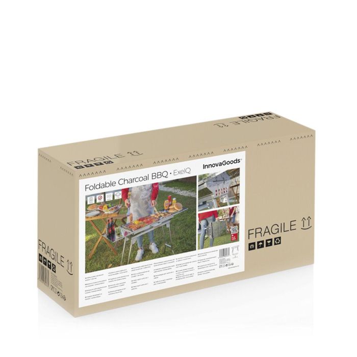 Barbacoa Plegable de Acero Inoxidable para Carbón ExelQ InnovaGoods 13 Barbacoa Plegable de Acero Inoxidable para Carbón ExelQ InnovaGoods 13