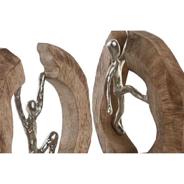 Figura Decorativa Home ESPRIT Marrón Plateado Natural 19 x 9 x 28 cm (2 Unidades) 2 Figura Decorativa Home ESPRIT Marrón Plateado Natural 19 x 9 x 28 cm (2 Unidades) 2