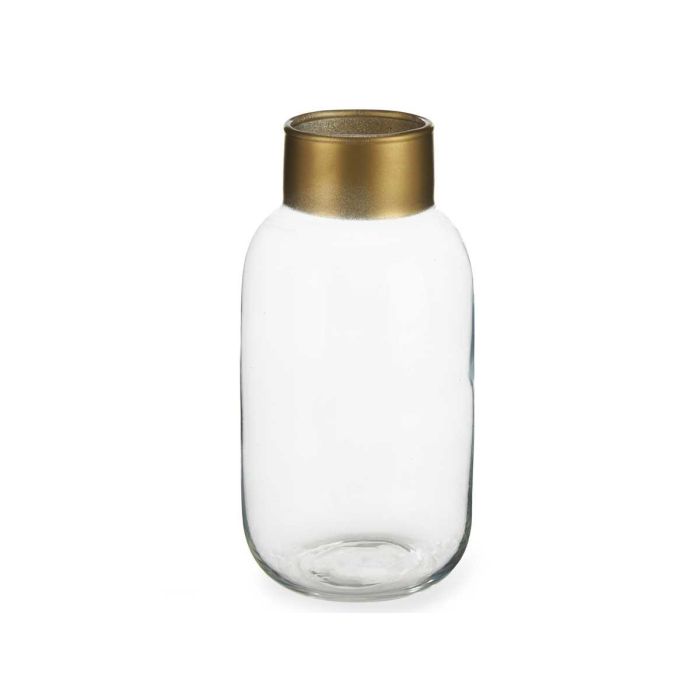 Jarrón de Cristal Liso Oro Pequeño Giftdecor 11.5x24x11.5 cm Transparente (6 Unidades) 1 Jarrón de Cristal Liso Oro Pequeño Giftdecor 11.5x24x11.5 cm Transparente (6 Unidades) 1
