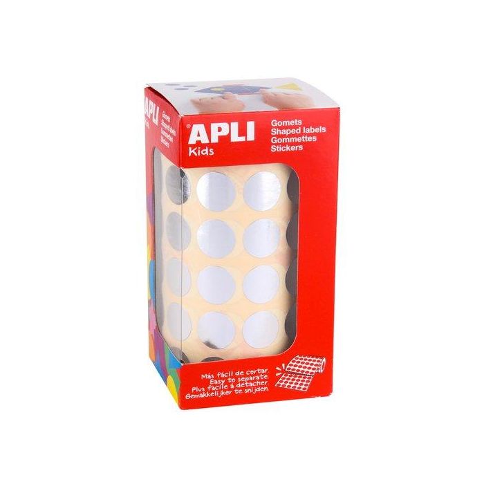 Gomets Apli Metalizados Rollo 59H Circulo Ø 15 Mm Plata 2.832 Uds. (11630)