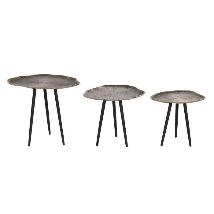 Mesita Auxiliar DKD Home Decor Dorado Negro 39 x 45 x 52 cm Set de 3 Mesita Auxiliar DKD Home Decor Dorado Negro 39 x 45 x 52 cm Set de 3