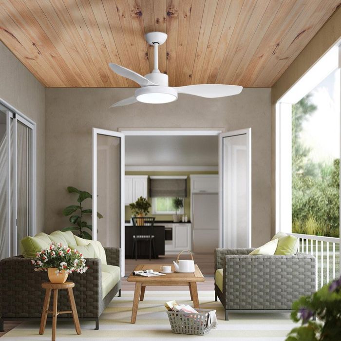 Edm Ventilador de techo Ártico 120 cm, 38W + luz LED 22W, 2.160lm, 3.000K-4.000K-5.000K, blanco, mando a distancia 4 Edm Ventilador de techo Ártico 120 cm, 38W + luz LED 22W, 2.160lm, 3.000K-4.000K-5.000K, blanco, mando a distancia 4