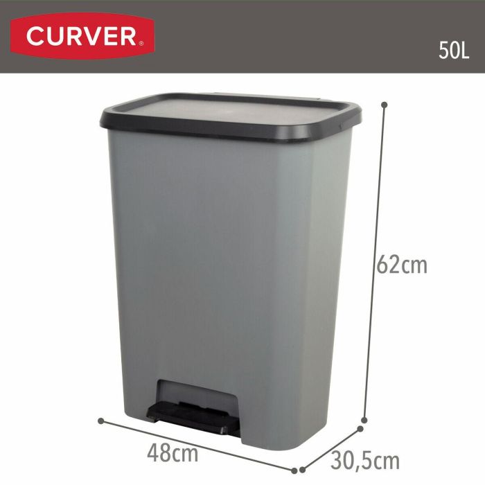 Cubo de basura Curver Gris oscuro Plástico 50 L (5 Unidades) 3 Cubo de basura Curver Gris oscuro Plástico 50 L (5 Unidades) 3