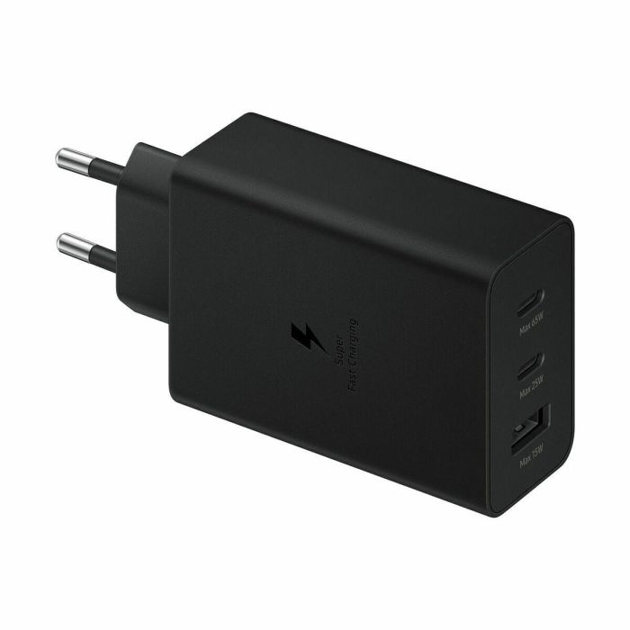 Samsung EP-T6530NBEGEU Cargador de Pared 65W Triple Puerto para Carga Rápida con 2x USB-C y 1x USB-A Negro 80