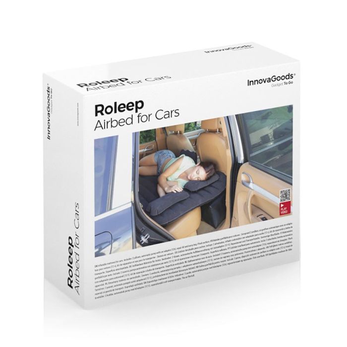 Innovagoods Colchón Hinchable Coche Roleep V0103712 para Asiento Trasero, Camping y Playa - Gris 132.5 x 72 x 40 cm 2