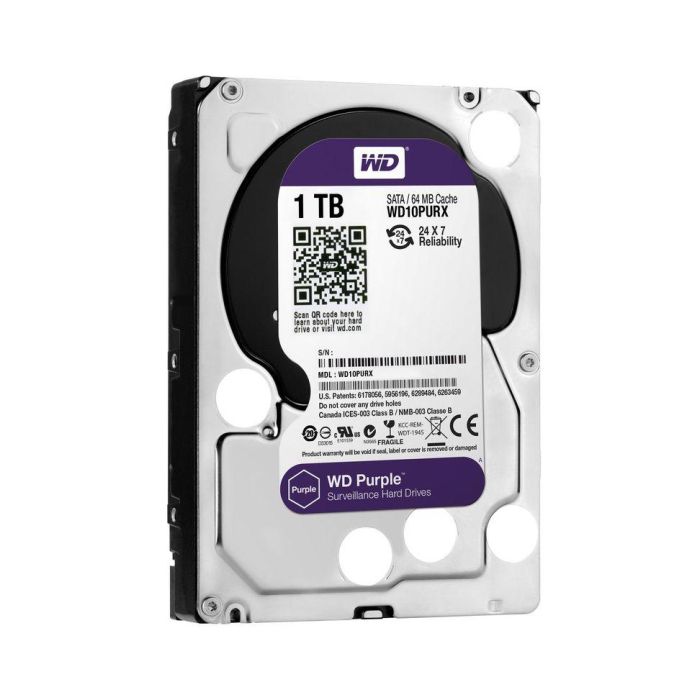 Western Digital Disco Duro Interno 1 TB 3.5" SATA 6Gb/s 5400 RPM 64MB para Videovigilancia