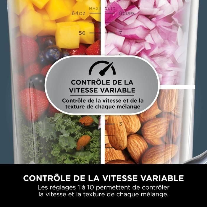 Ninja BATIDORA VASO DETECT DUO BLENDSENSE AUTOMATICA 2 en 1 con Tecnología BlendSense™, 1200W, Jarra 2.1L y Vaso 700ml 4