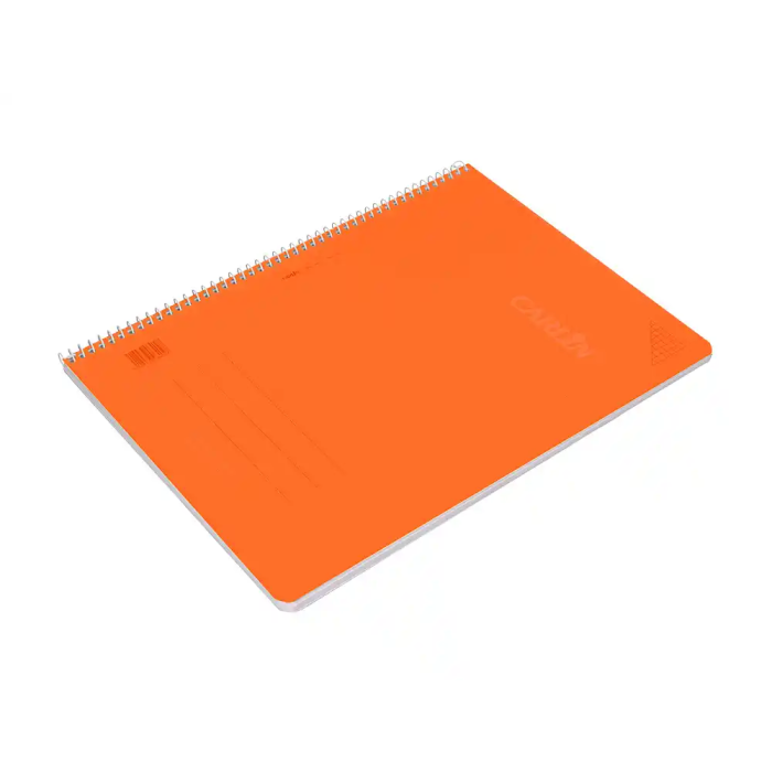 Carlin Cuaderno Espiral A4 Tapa Plástico 80 Hojas Cuadro 4mm Con Margen Color Naranja 90gr 4