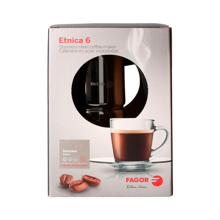 Cafetera etnica 6 tazas acero inoxidable 18/10 fagor 5