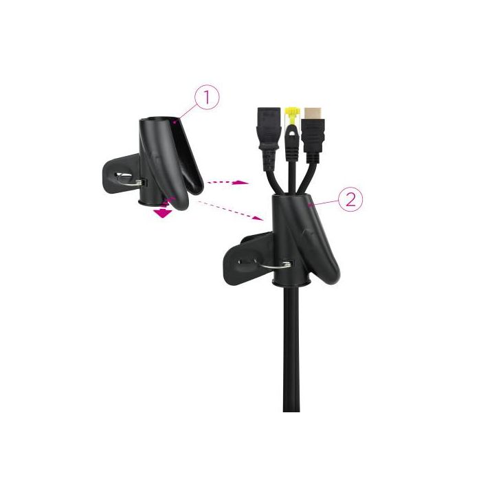 Nano Cable Organizador de Cables en Espiral 10.36.0002-BK Flexible Negro 25 mm 2 m 1