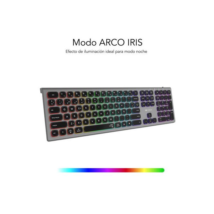 Subblim Teclado Bluetooth/2.4G Master Retroiluminado Extendido con Teclado Numérico y Conexión Multidispositivo USB-C Recargable QWERTY Español SUBKB-3MIE310 8